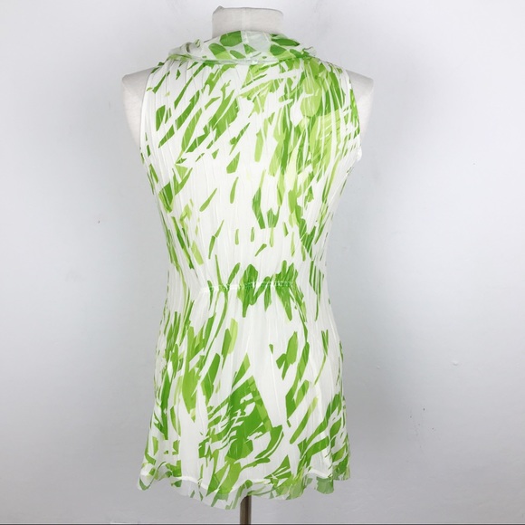 Komarov Green Crinkled Cowel Neck Tank Blouse Sm - Picture 5 of 7